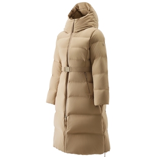 KOLON SPORT可隆羽绒衣女士户外通勤CWTCH长款连帽收腰羽绒服