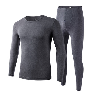 ab保暖内衣60S超薄羊绒蛋白圆领套装弹力舒适男士秋衣秋裤R966