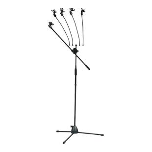 落地5头麦克风话筒支架托架演唱室舞台表演道具手机直播采访媒体