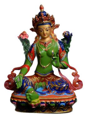 吉祥彩绘精工供奉观音绿度母佛像