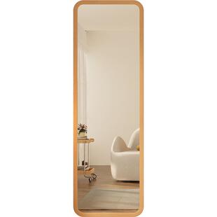 实木镜子北欧风穿衣镜家用落地镜壁挂式贴墙全身镜女生卧室试衣镜