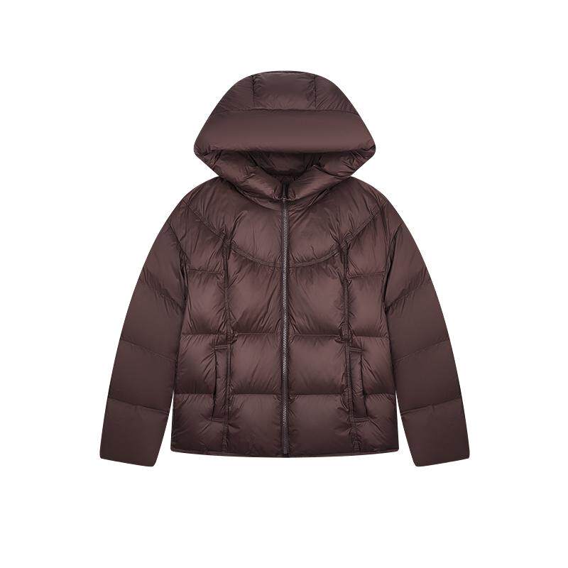 乔丹羽绒服风衣女款2026秋季新款防泼水鸭绒保暖连帽运动外套防寒