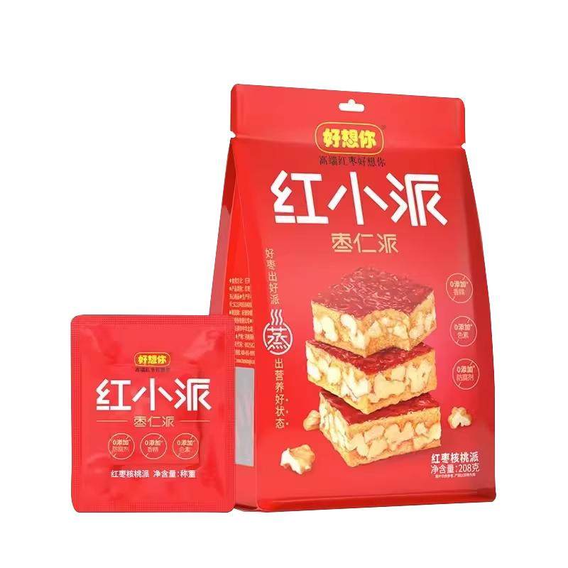 好想你_门店同款红小派208克枣夹核桃新郑红枣核桃派枣仁派大快吃