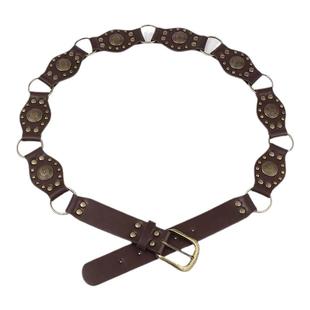 美拉德腰带波西米亚复古美式棕色皮带腰链配饰裙子民族风腰封时尚