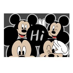 趣味米奇入户门地垫门口进门脚垫丝圈门外可裁剪门垫除尘防滑免洗