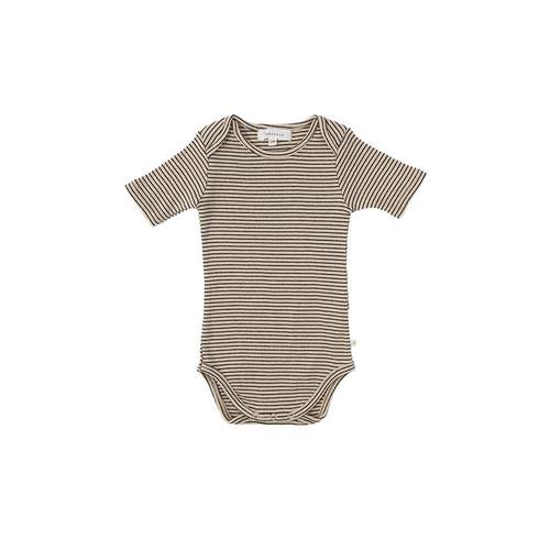 benebene韩国童装秋季新款男女宝宝纯棉短袖连身衣婴儿针织爬服