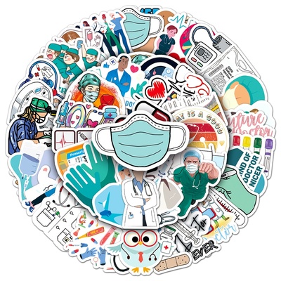 100张医生护士药物创意卡通贴纸