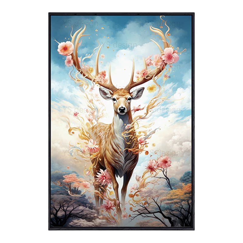 福禄生财diy数字油画高级感客厅装饰画手工填色画丙烯颜料画绘画