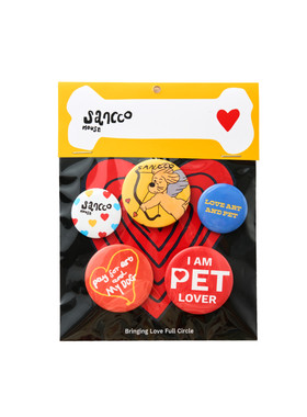 SANCCO「I'm pet lover」系列丘比特小狗趣味风格别针徽章套装