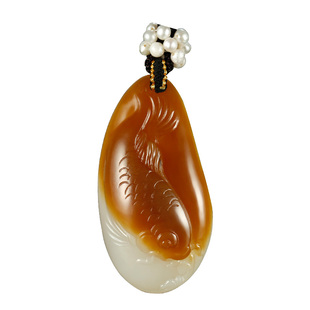 玉说和田玉锦鲤吊坠男女款玉坠红糖青白玉吉庆有余玉佩玉石挂件