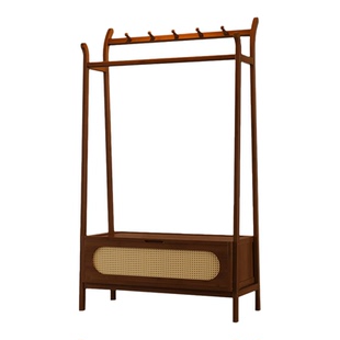 中古风衣帽架卧室移动挂衣架家用落地简易衣架入户门口收纳置物架