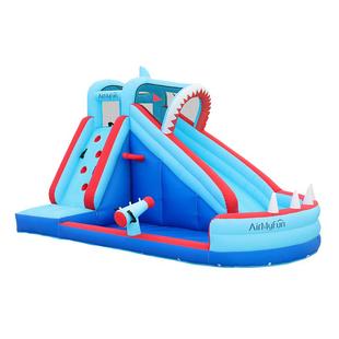 AirMyFun鲨鱼滑滑梯儿童充气城堡小型家用滑滑梯波波池攀爬架玩水