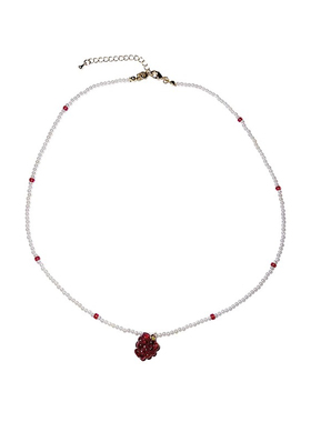 度假风可爱水晶树莓珍珠项链女