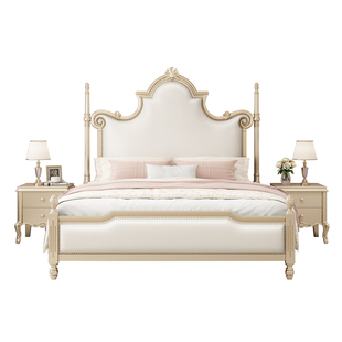 法式床全实木双人床雕花奢华欧式别墅高端主卧豪华美式轻奢公主床