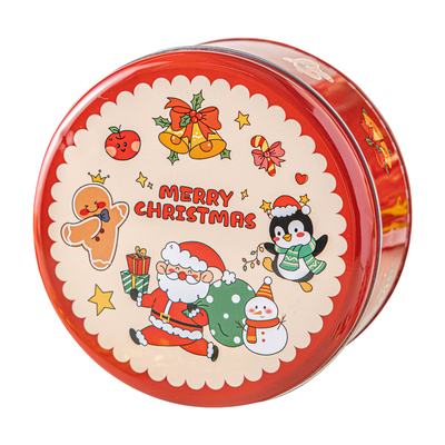 圣诞圆形马口铁伴手礼物包装盒子