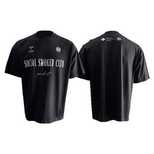 吐雾俱乐部300克纯棉Tee恤男小领口重磅短袖cleanfit休闲宽松半袖