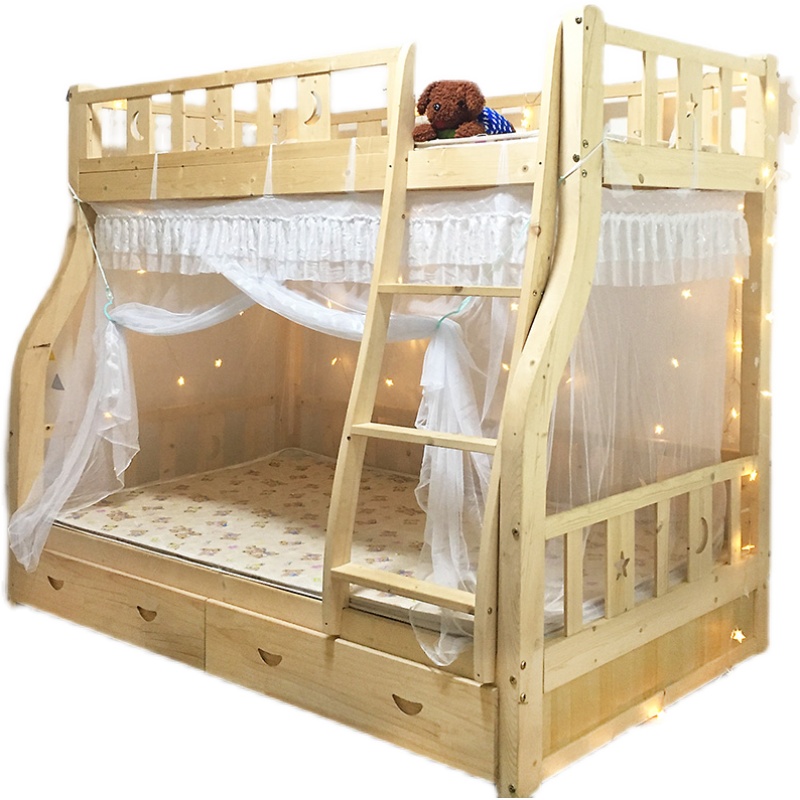 系绳子母床蚊帐高低床上下铺双层床上下床儿童家用梯形加密绑带