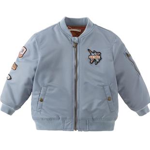 戴维贝拉儿童棉服外套冬装新款男童飞行员棒球服男宝帅气夹克童装