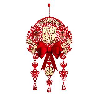 结婚立体喜字贴挂件婚房布置装饰婚礼婚庆房门入户门卧室门上挂饰