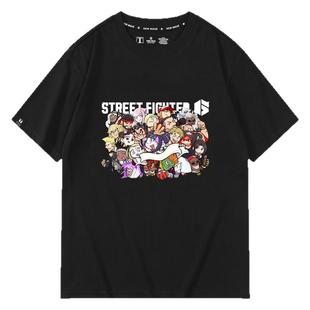 街头霸王6短袖T恤衫街霸卡通Q版纪念宣传周边联名夏季男女童装衣