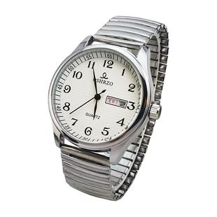 中老年人手表男款老人女式电子老式专用防水石英表机械双日历星期