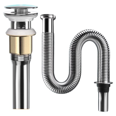 洗脸盆下水器配件旧式老款老式陶瓷盆玻璃盆开溢水孔洗手盆弹跳芯