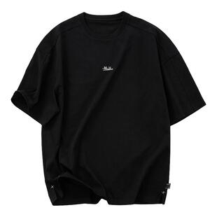 【重磅纯棉300g】HalfwayHouse短袖夏季款日系宽松简约中性T恤男