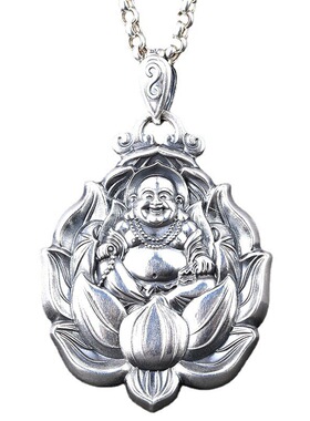 复古藏式莲花观音佛项链男女