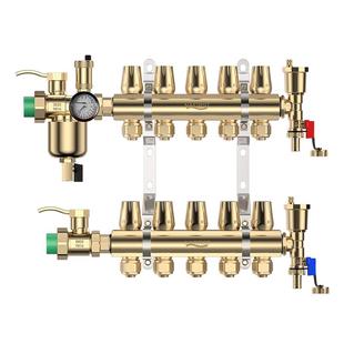 德国NAFIRST南先超大流量全铜地暖分水器地热4分20全通径一寸家用