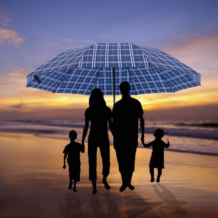 厂家批发三折倒杆10骨格子创意男士雨伞商务雨伞格子