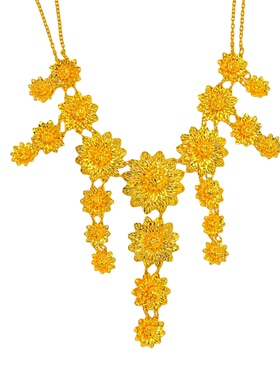 沙金镀金女新娘拍摄饰品结婚项链