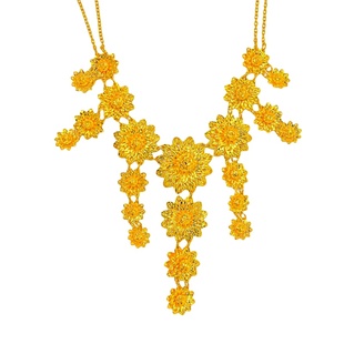 繁花似锦结婚仿真三金项链仿金套装新娘镀黄金拍照婚庆饰品
