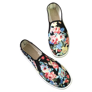 西山布鞋花布鞋男纯手工情侣黑底时尚牛筋底社会鞋懒人鞋开车鞋