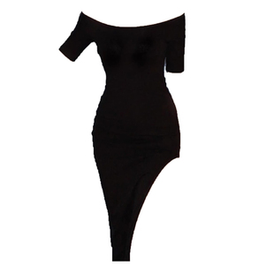 短袖连衣裙女装性感开叉夏季2026超火新款修身显瘦包臀连身长裙子