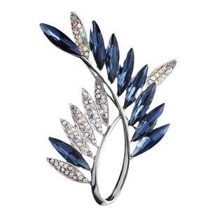 橄榄枝水晶胸针高档女奢华胸花精致别针防走光扣大衣西服固定配饰