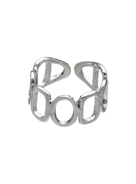 镂空方圆戒指简约开口戒指