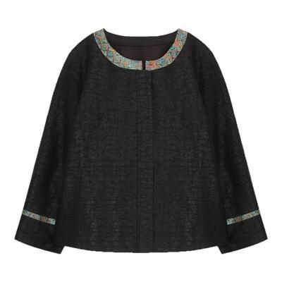 萧娘【玉生烟】香云纱经典款外套新中式桑蚕丝长款外套XNA0190