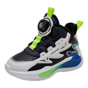 男童纽扣二棉加绒老爹鞋2025秋冬爆款透气运动中大儿童防滑单鞋潮