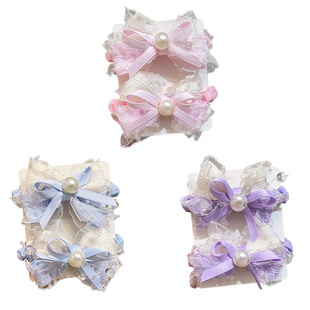 新款头花女儿童发圈蝴蝶结女童艾莎头饰头绳马尾橡皮筋小女孩发饰