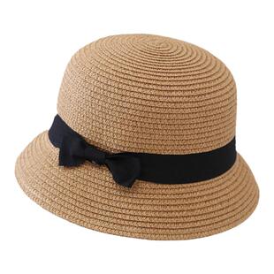 百搭亲子草帽礼帽男女童休闲渔夫帽遮阳帽夏季儿童户外出游防晒帽