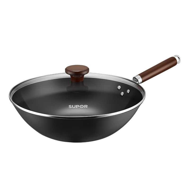 【新品】苏泊尔铁锅家用炒菜锅老式无涂层炒锅电磁炉燃气灶专用