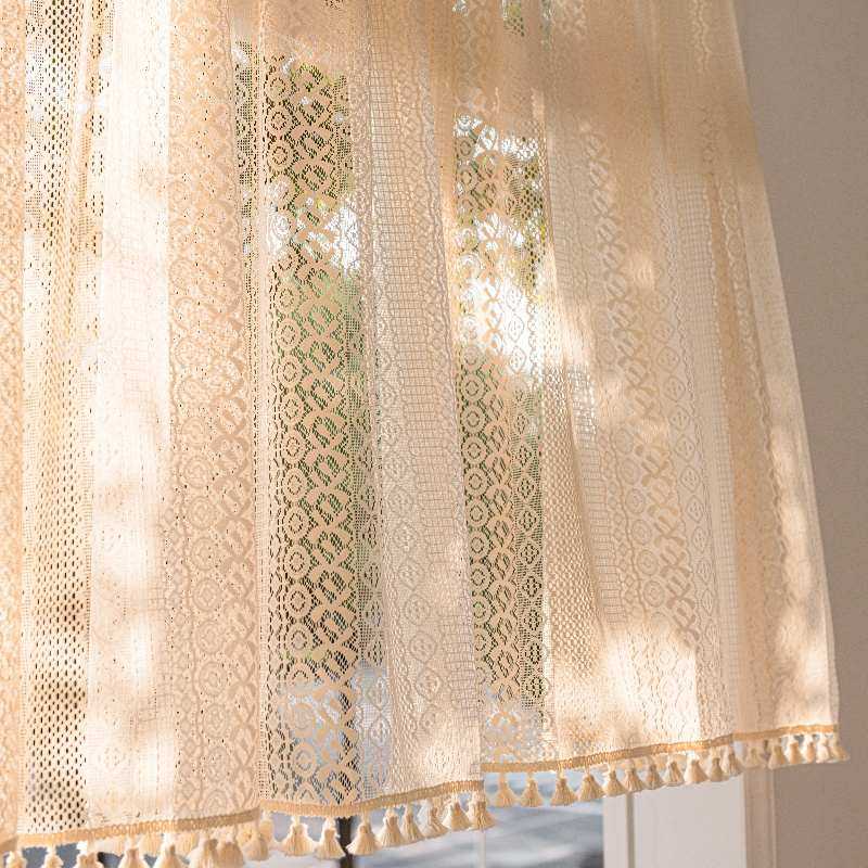 扶苏法式窗纱蕾丝纱帘厨房半帘短帘门帘卧室飘窗阳台遮光窗户窗帘