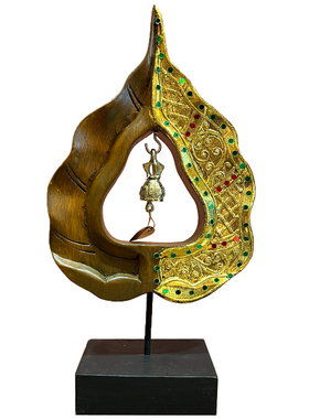 东南亚实木玄关菩提叶装饰摆件