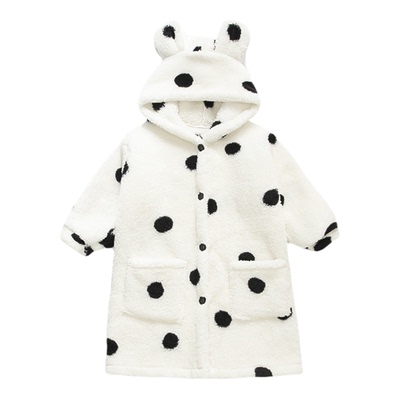 女童珊瑚绒睡袍秋冬季宝宝长款加