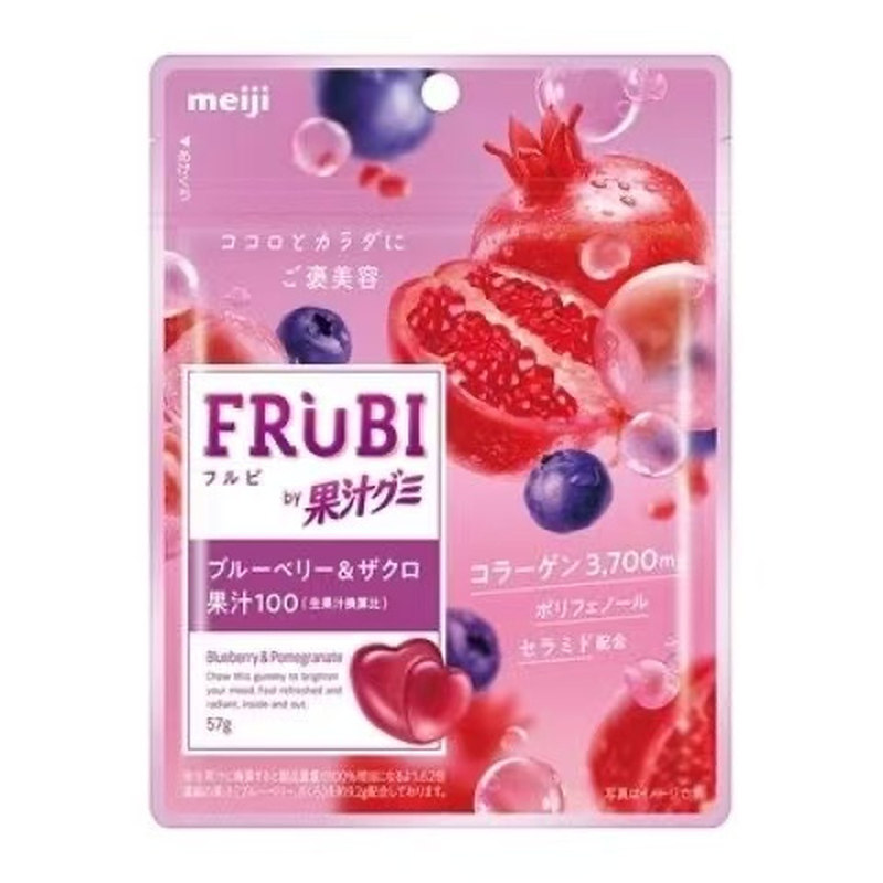 日本进口明治果汁软糖石榴蓝莓味