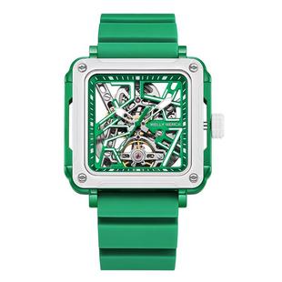 威利默克麻将发财手表男全自动镂空机械表2022年新款男士品牌腕表