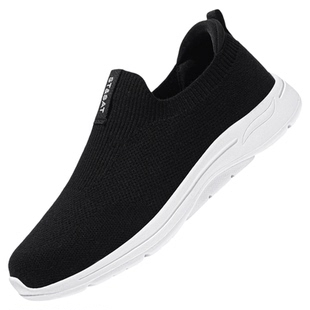 星期六女鞋夏季透气一脚蹬羊毛飞织鞋女夏天软底舒适休闲运动鞋子