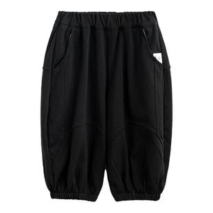 砚台家儿童男童黑色卫裤秋装冬款灯笼裤宝宝宽松休闲裤儿童运动裤