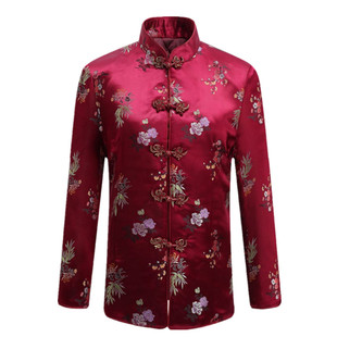 老人缎面唐装棉袄妈妈桑蚕丝棉服套装中年绸缎棉衣丝绸中国风外套
