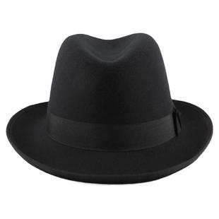 稍大头围秋冬男女经典复古汉堡帽毛呢礼帽洪堡英伦欧美爵士帽子